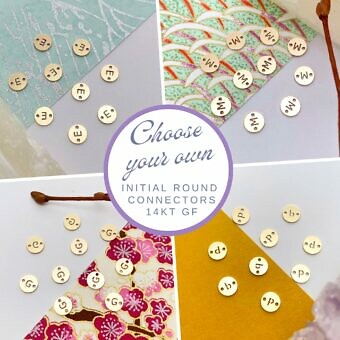 Alphabet Initial Round Disc Connectors in 14kt Gold Filled Custom Collections Kit
