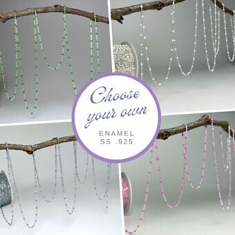 Enamel Bead Cable Chains in Sterling Silver .925 Custom Collections