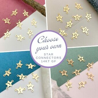 Star Disc Letter Connectors in 14kt Gold Filled Custom Collections
