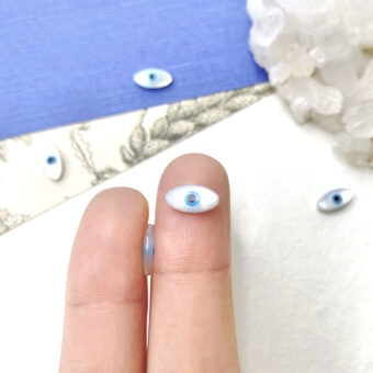 Alternative view of 10x5mm Evil Eye Marquise Mother of Pearl Beads - Center Drill Length