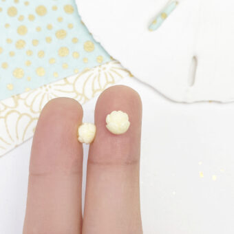 Alternative view of Molded White Lotus Bulb Mother of Pearl Beads