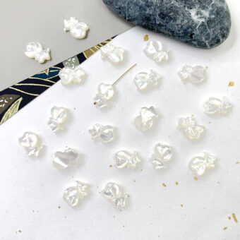 White Dog Mother of Pearl Beads
