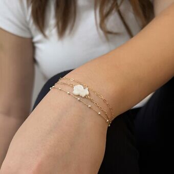 Alternative view of 7 Inches Sample 3mm Flat Bubble Heart Chain 14kt Gold Filled