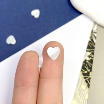 Alternative view of 8mm White Heart Mother of Pearl Beads