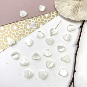 10mm White Heart Mother of Pearl Beads