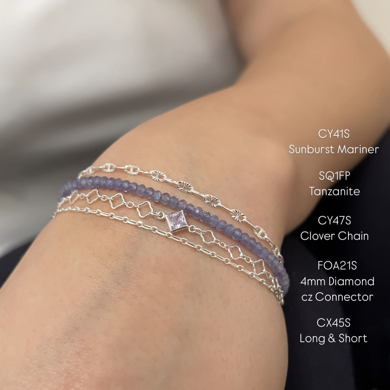 4.38mm 3:1 Clover Cable Chain By the Meter Sterling Silver .925 - Image 8
