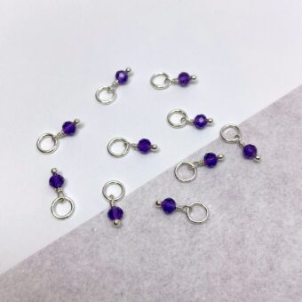 amethyst mini silver charm