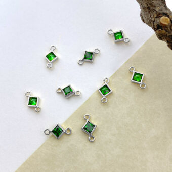 foa04s-3mm-dark-green-diamond-bezel-set-cz-crystal-sterling-silver-925-birthstones-connector-pendant-charm-may
