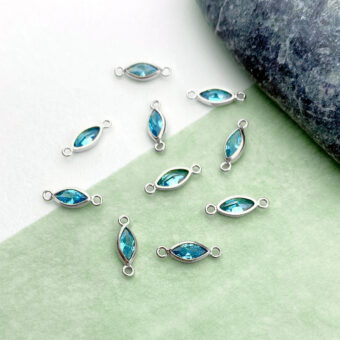 blue marquise connector silver