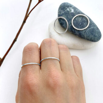 CZ eternity silver ring