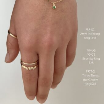 Alternative view of 10 Clear CZ Crystals Eternity Band Stacking Rings 14kt Gold Filled – Size 6