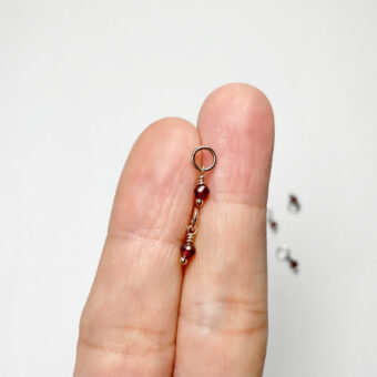 Alternative view of Garnet Mini Drop Birthstone Sterling Silver .925 - Pendants Charms (January)
