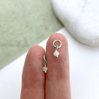 Alternative view of Ethiopian Opal Mini Drop Birthstone Sterling Silver .925 - Pendants Charms (October)