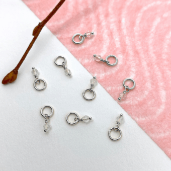 Clear Quartz Mini Drop Birthstone Sterling Silver .925 - Pendants Charms (April)