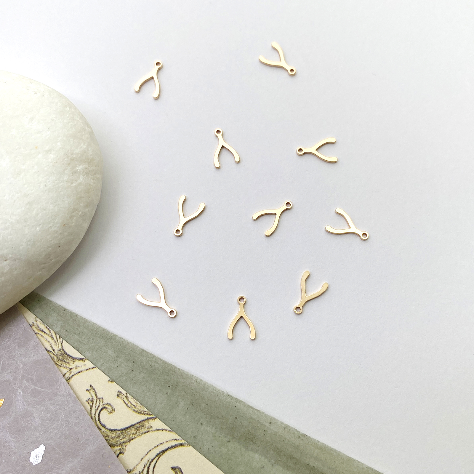 Tiny Wishbone 14kt Gold Filled - Pendants Charms