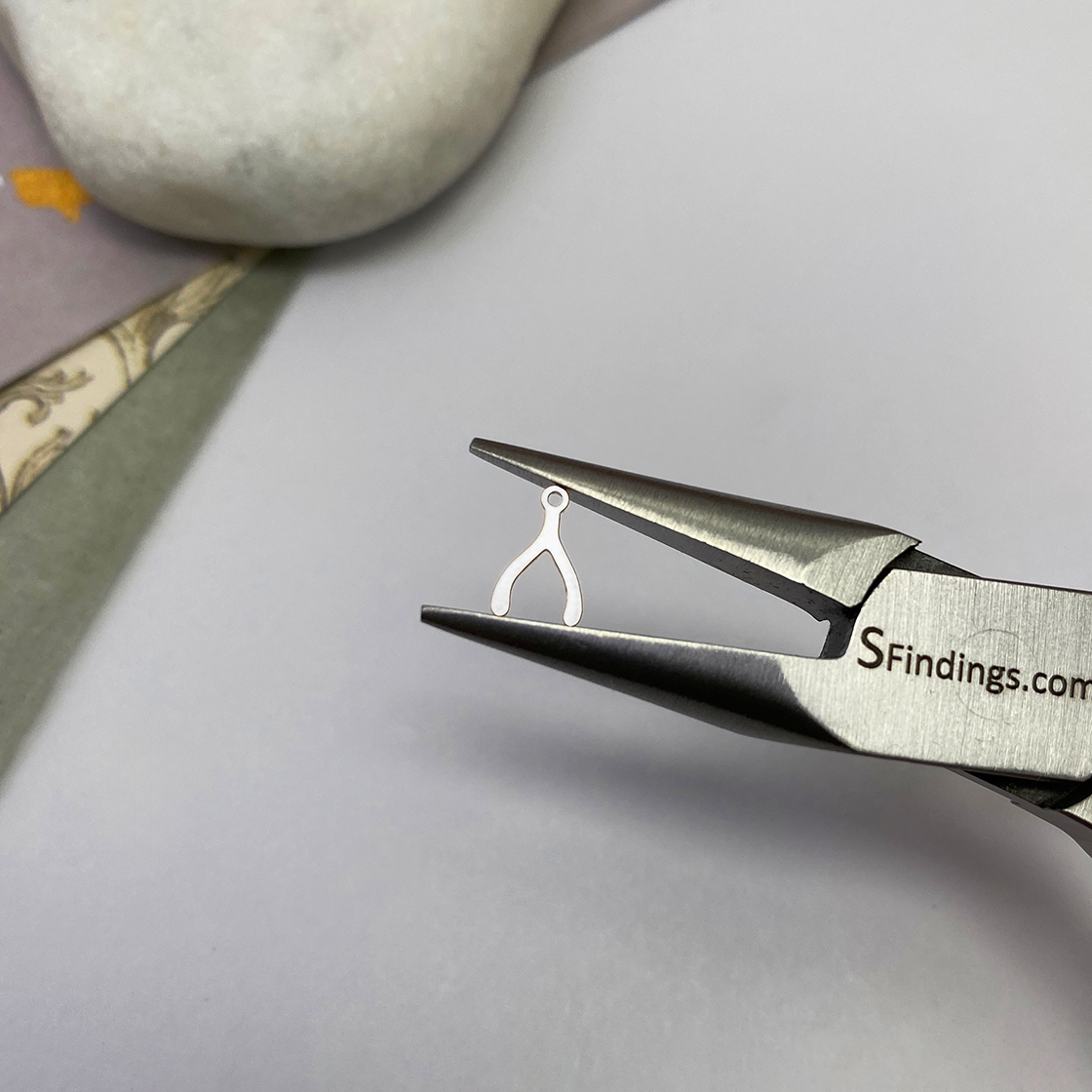Tiny Wishbone Sterling Silver .925 - Pendants Charms - Image 3