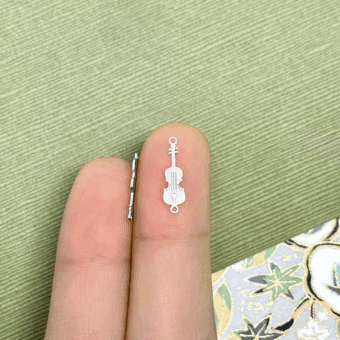 Alternative view of Violin Cut-Out Sterling Silver .925 - Connectors Charms Pendants