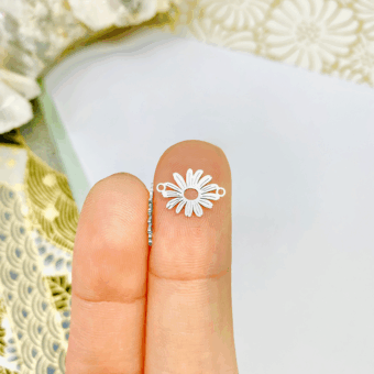 Alternative view of Gerbera Daisy Flower Sterling Silver .925 - Connectors Charms Pendants