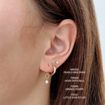Alternative view of Hook with Ball and Loop Earrings 14kt Gold Filled