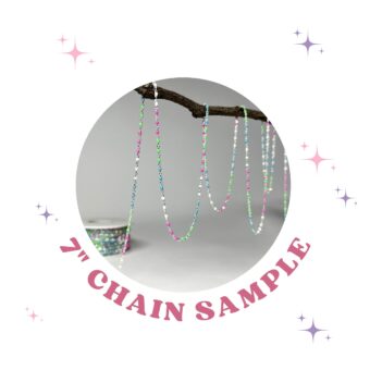 7" Sample Neon Enamel Cable Chain Sterling Silver .925