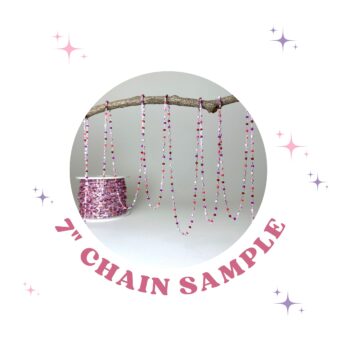 7" Sample Pinkberry Enamel Cable Chain Sterling Silver .925