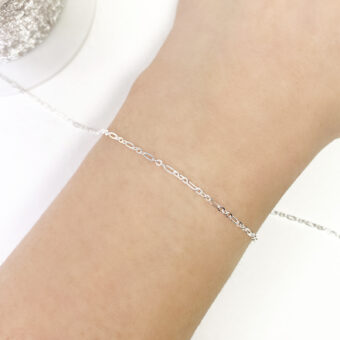 Alternative view of 1.60mm 3:1 Paperclip Cable Chain By the Meter Sterling Silver .925