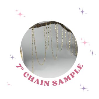 7 Inches Sample Half Flat Dapped Sunburst 3:1 Paperclip Chain 14kt Gold Filled