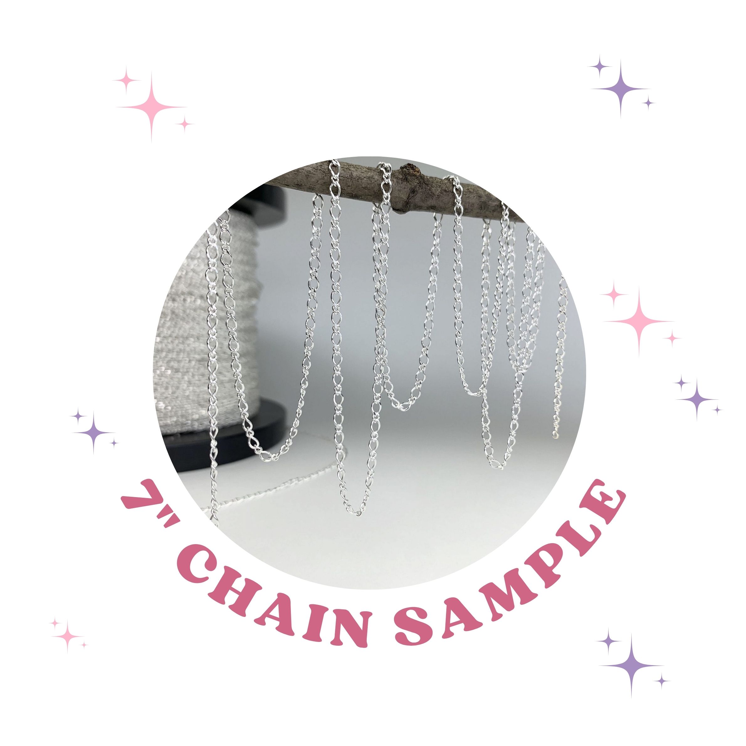 7 Inches Sample 2.50mm Twisted Cable Oval Figure 8 Chain Sterling Silver .925
