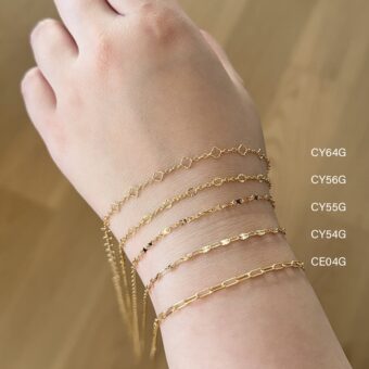 Alternative view of 7 Inches Sample 4.10mm Sunburst Dapped 5:1 Figaro Oval Chain Chain 14kt Gold Filled