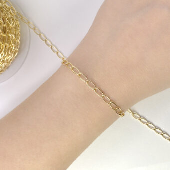Alternative view of 3.70mm Elongated Curb Chain By the Meter 14kt Gold Filled
