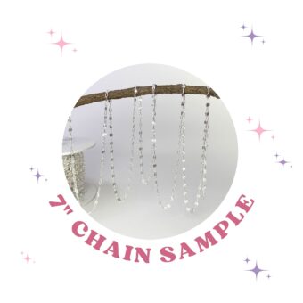 7 Inches Sample 2.50mm Half Flat Dapped Sunburst 1:1 Paperclip Chain Sterling Silver .925