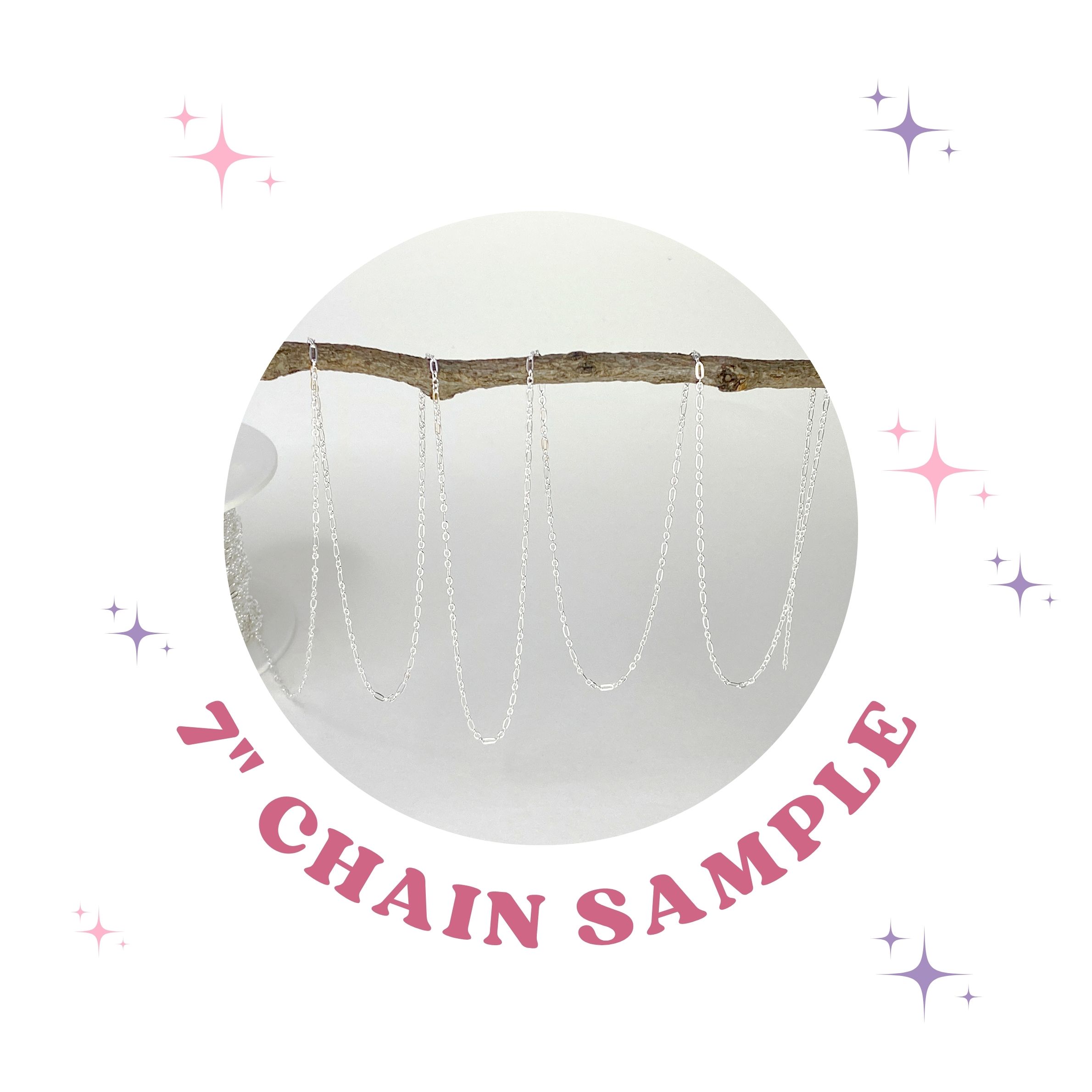 7 Inches Sample 1.60mm Paperclip 3:1 Long Short Cable Chain Sterling Silver .925