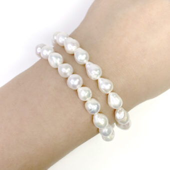 Alternative view of 7x9.5mm Natural White Teardrop Baroque Freshwater Pearls Beads