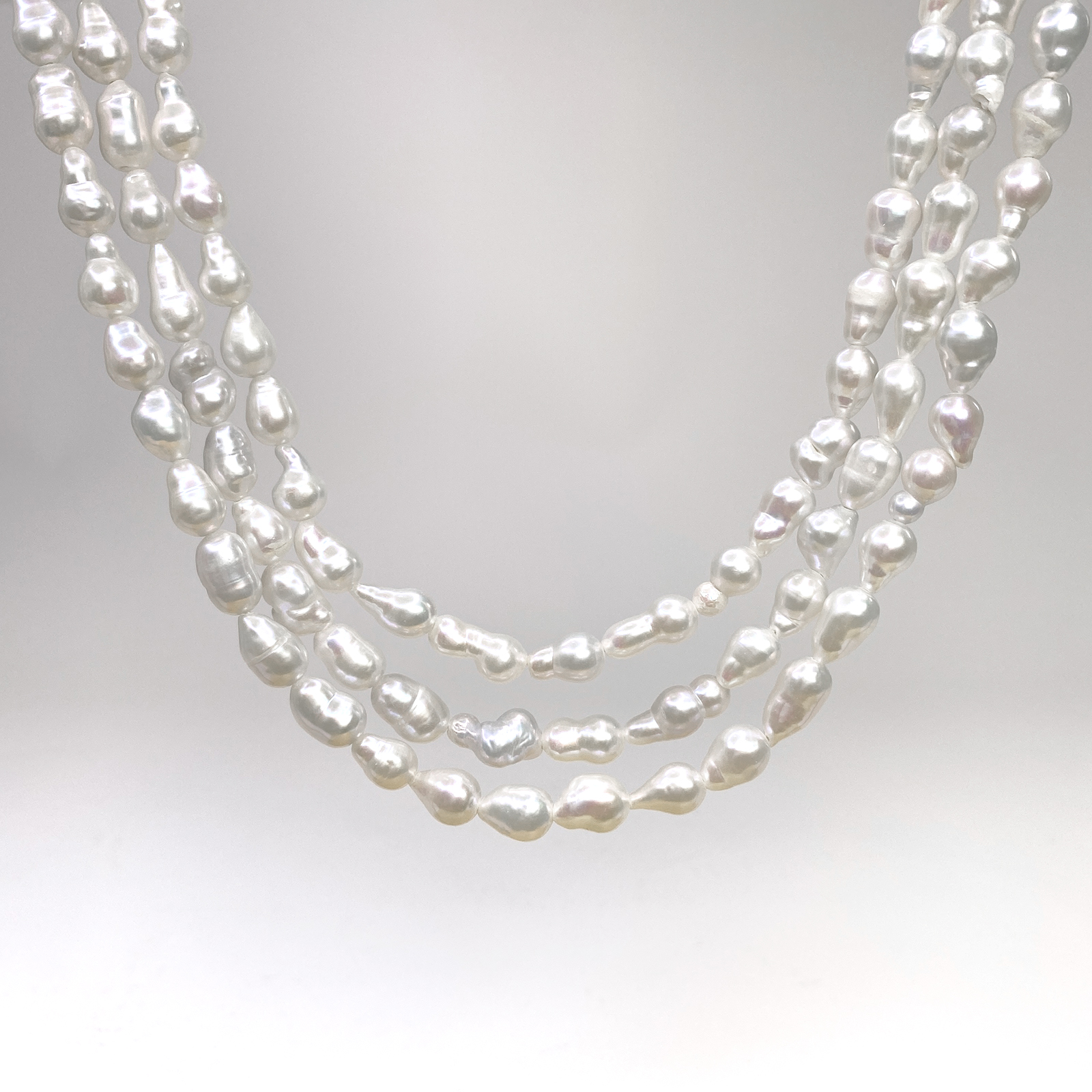 7.5x13mm Natural White Teardrop Baroque Freshwater Pearls Beads - Image 3