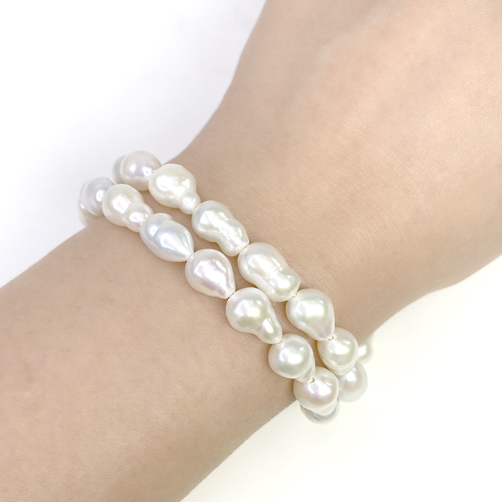 7.5x13mm Natural White Teardrop Baroque Freshwater Pearls Beads - Image 2