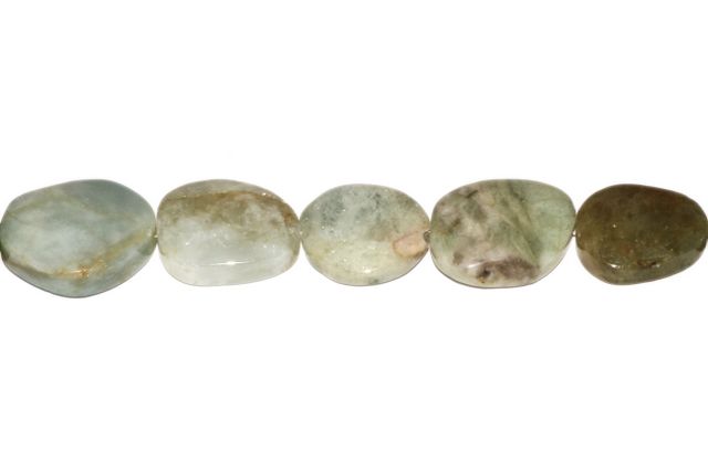 23x30mm Smooth Irregular Oval Aquamarine Beads - Image 3