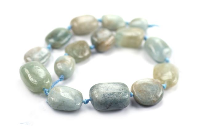 20x25mm Smooth Irregular Nugget Aquamarine Beads - Image 2