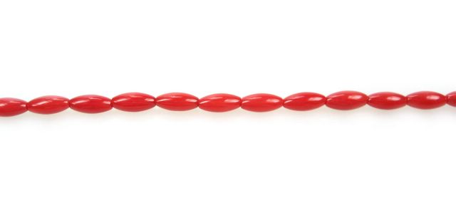 4.5x10mm Marquise Dyed Red Coral Beads - Image 2