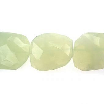 Alternative view of 35x30mm Faceted Slab Serpentine (New Jade) Beads