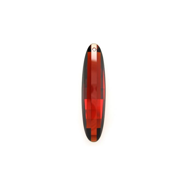 39x10mm Garnet Red Long Curved Oval Cubic Zirconia Crystals Pendants