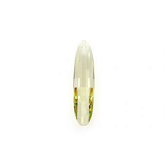 39x10mm Lime Yellow Long Curved Oval Cubic Zirconia Crystals Pendants