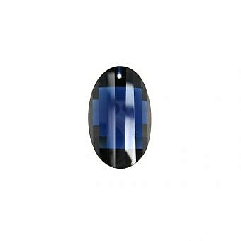 30x20mm London Blue Faceted Curved Oval Cubic Zirconia Crystals Pendants