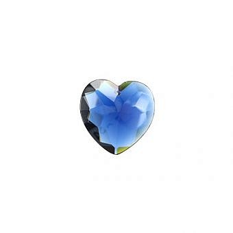 25mm London Blue Faceted Heart Cubic Zirconia Crystals Pendants