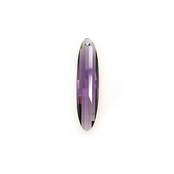 39x10mm Purple Long Curved Oval Cubic Zirconia Crystals Pendants