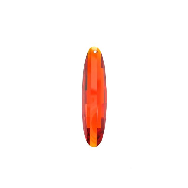 39x10mm Red Long Curved Oval Cubic Zirconia Crystals Pendants