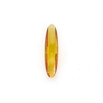 39x10mm Yellow Topaz Long Curved Oval Cubic Zirconia Crystals Pendants