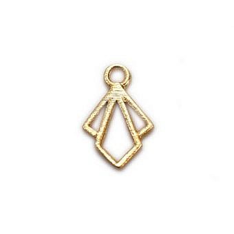 Art Deco Diamonds Brushed 14kt Gold Vermeille Amoracast - Connectors Pendants Charms