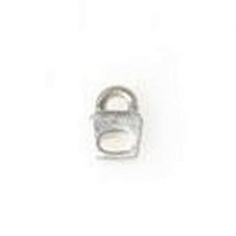 Alternative view of Brushed Mini Block End Clasps Sterling Silver .925 - Charms