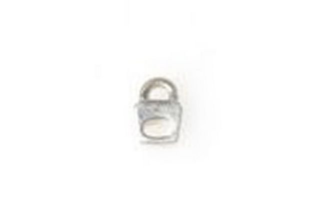 Brushed Mini Block End Clasps Sterling Silver .925 - Charms - Image 2