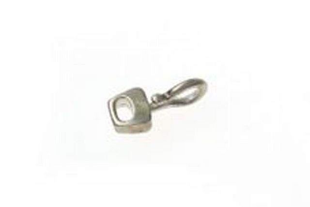 Brushed Mini Block Hook Clasps Sterling Silver .925 - Image 2